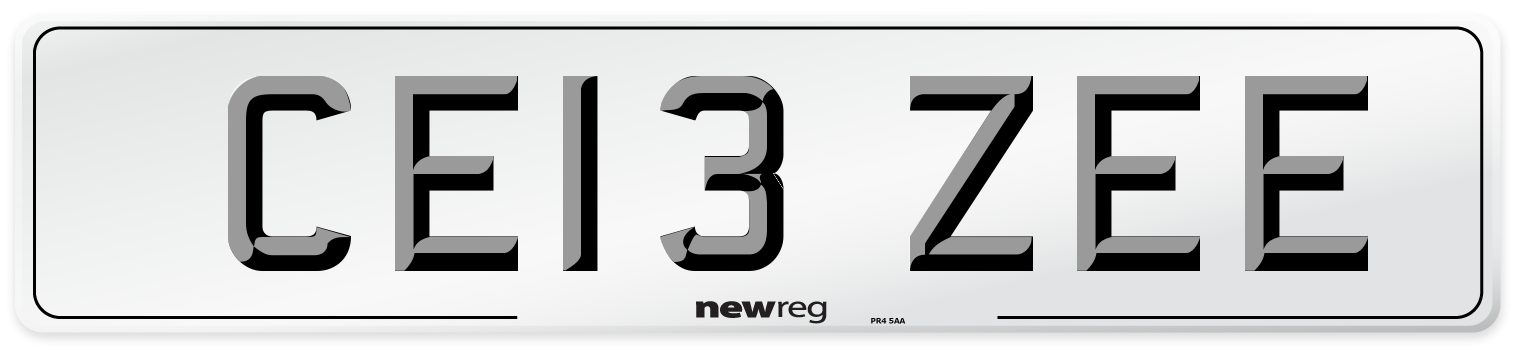 CE13 ZEE Number Plate from New Reg